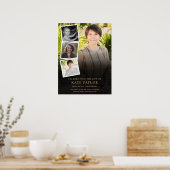 Photo Collage Funeral Celebration Of Life SIgn ポスター (キッチン)