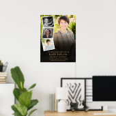 Photo Collage Funeral Celebration Of Life SIgn ポスター (ホームオフィス)