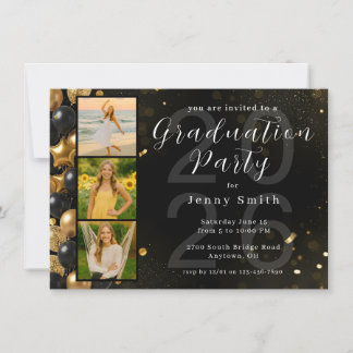 Photo Collage Graduation Party Invitation 招待状