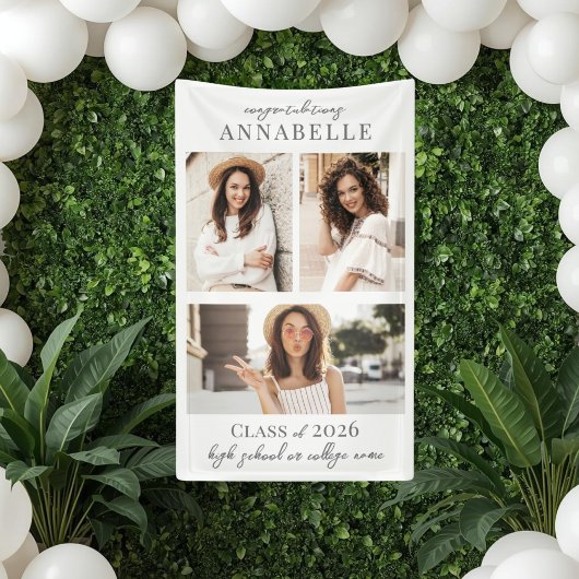 Photo Collage Graduation Party Sign 横断幕