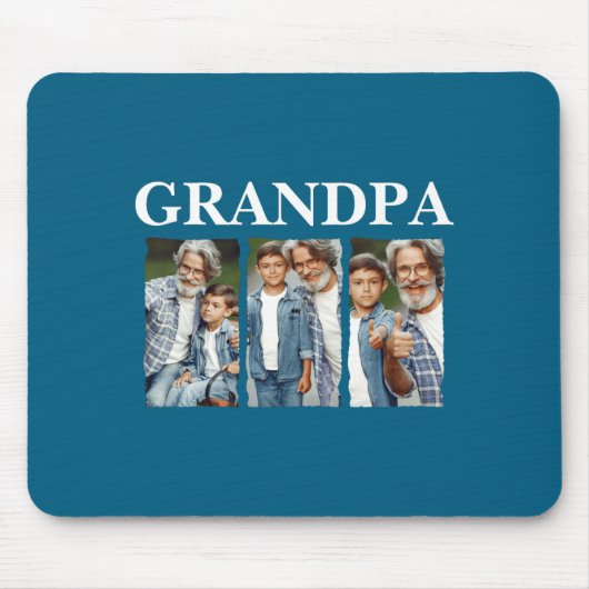 Photo Collage Grandpa D Gift マウスパッド (正面)