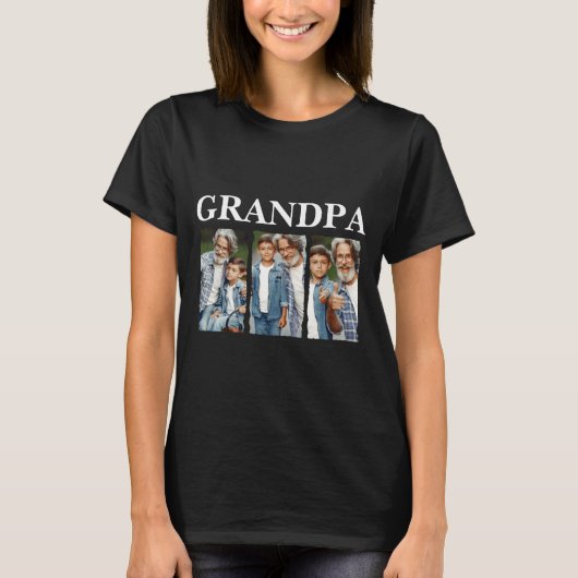 Photo Collage Grandpa D Gift  Tシャツ (正面)