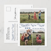 Photo Collage Happy New Year Holiday Postcards シーズンポストカード (正面/裏面)