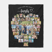 Photo Collage Heart Together We Make A Family フリースブランケット (正面)