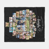 Photo Collage Heart Together We Make A Family フリースブランケット (正面(横))
