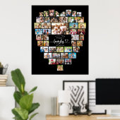 Photo Collage Heart Together We Make A Family ポスター (ホームオフィス)