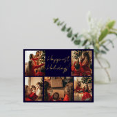 Photo Collage Holiday Postcard 箔シーズンポストカード (立ち正面)