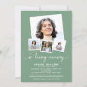 Photo Collage In Loving Memory of Lifeお祝い 招待状 (正面)