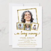 Photo Collage In Loving Memory of Lifeお祝い 招待状 (正面)