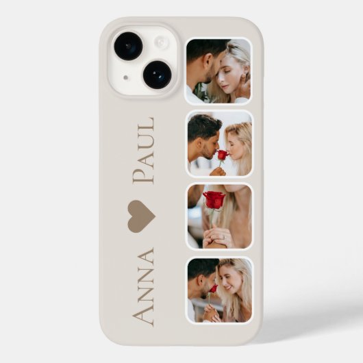Photo Collage iPhone Case with For Couple and Best Case-Mate iPhoneケース (裏面)