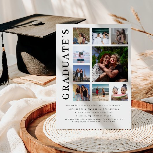 Photo Collage Joint Graduation 招待状