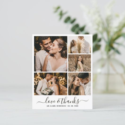 Photo Collage Love and Thanks Wedding Thank You  (スタンド正面)