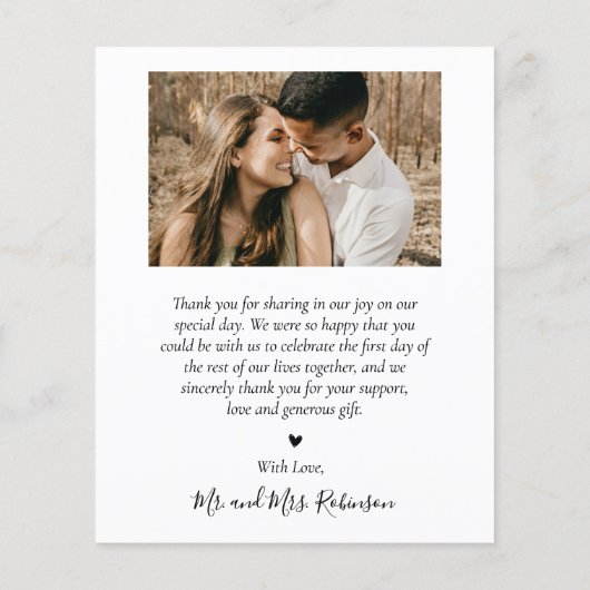 Photo Collage Love and Thanks Wedding Thank You (裏面)