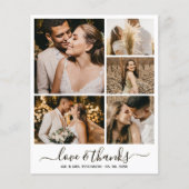 Photo Collage Love and Thanks Wedding Thank You  (正面)