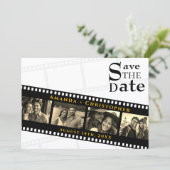 Photo Collage Modern Filmstrip Wedding セーブザデート (スタンド正面)