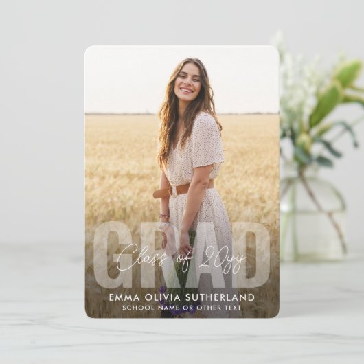 Photo Collage Modern Overlay Class Year Graduation 案内状 (スタンド正面)