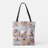 Photo Collage Monogram Picture トートバッグ (裏面)