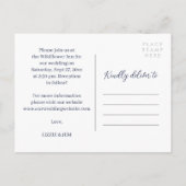 Photo Collage Navy招待されました予結婚算 インビテーションポストカード (裏面)