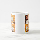 Photo Collage Navy モダン Blue Monogram 4枚 コーヒーマグカップ (中央)