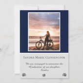 Photo Collage Navy 航海の Blueいかり 案内状 (裏面)