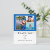 Photo Collage Navy 航海の Blue Starfish卒業生 サンキューカード (スタンド正面)