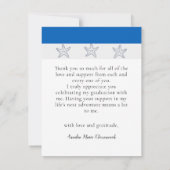 Photo Collage Navy 航海の Blue Starfish卒業生 サンキューカード (裏面)