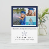 Photo Collage Navy 航海の Blue Starfish卒業生 案内状 (スタンド正面)