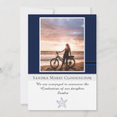 Photo Collage Navy 航海の Blue Starfish卒業生 案内状 (裏面)