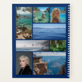 Photo Collage Navy and White 2026 Calendar プランナー手帳 (裏面)