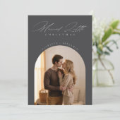 Photo Collage Newlywed Married Little Christmas シーズンカード (スタンド正面)