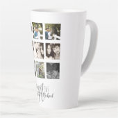 PHOTO COLLAGE Newlywedsパーソナライズされたの8結婚倍 カフェラテマグ (右アングル)