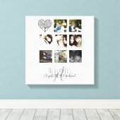 PHOTO COLLAGE Newlywedsパーソナライズされたの8結婚倍 キャンバスプリント (インサイチュ (ウッドフロア))