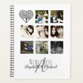 PHOTO COLLAGE Newlywedsパーソナライズされたの8結婚倍 プランナー手帳 (正面)