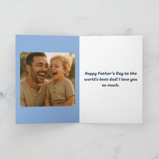 Photo Collage Number 1 Dad Trophy カード (内部)