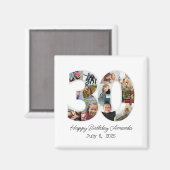 Photo Collage Number 30 - 30th Birthday マグネット (正面/裏面)