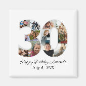 Photo Collage Number 30 - 30th Birthday マグネット (正面)
