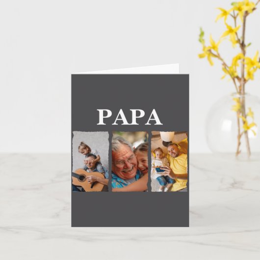 Photo Collage Papa D Gift  カード (黄色い花)