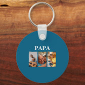 Photo Collage Papa D Gift  キーホルダー (正面)