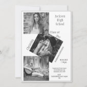 Photo Collage Personalized 4 Photo Graduation 案内状 (正面)