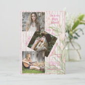 Photo Collage Personalized 4 Photo Pink Graduation 案内状 (スタンド正面)