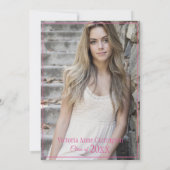 Photo Collage Personalized 4 Photo Pink Graduation 案内状 (裏面)