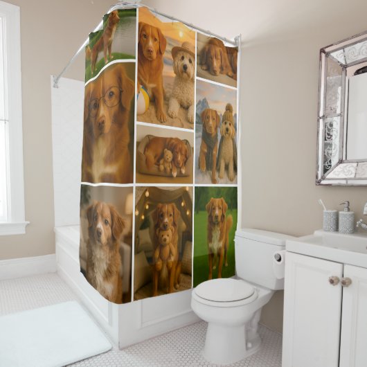 Photo Collage Personalized 9 Photo Template シャワーカーテン (インサイチュ)