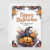 Photo Collage Pumpkin Witch Hat Halloween Card シーズンカード (正面)