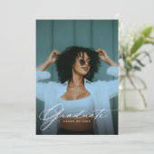 Photo Collage QR code Green Graduation Party 招待状 (スタンド正面)