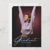 Photo Collage QR code Purple Graduation Party 招待状 (正面)