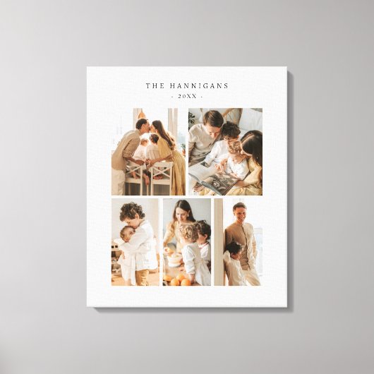 Photo Collage Simple Elegant Modern キャンバスプリント (正面)