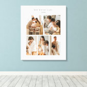 Photo Collage Simple Elegant Modern キャンバスプリント (インサイチュ (ウッドフロア))