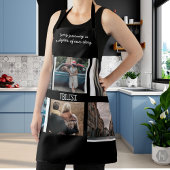 Photo Collage Travel Memory Black Cooking Apron エプロン