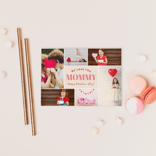 Photo Collage Valentine's Day Card for Mom カード