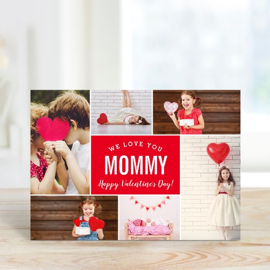 Photo Collage Valentine's Day Card for Mom カード